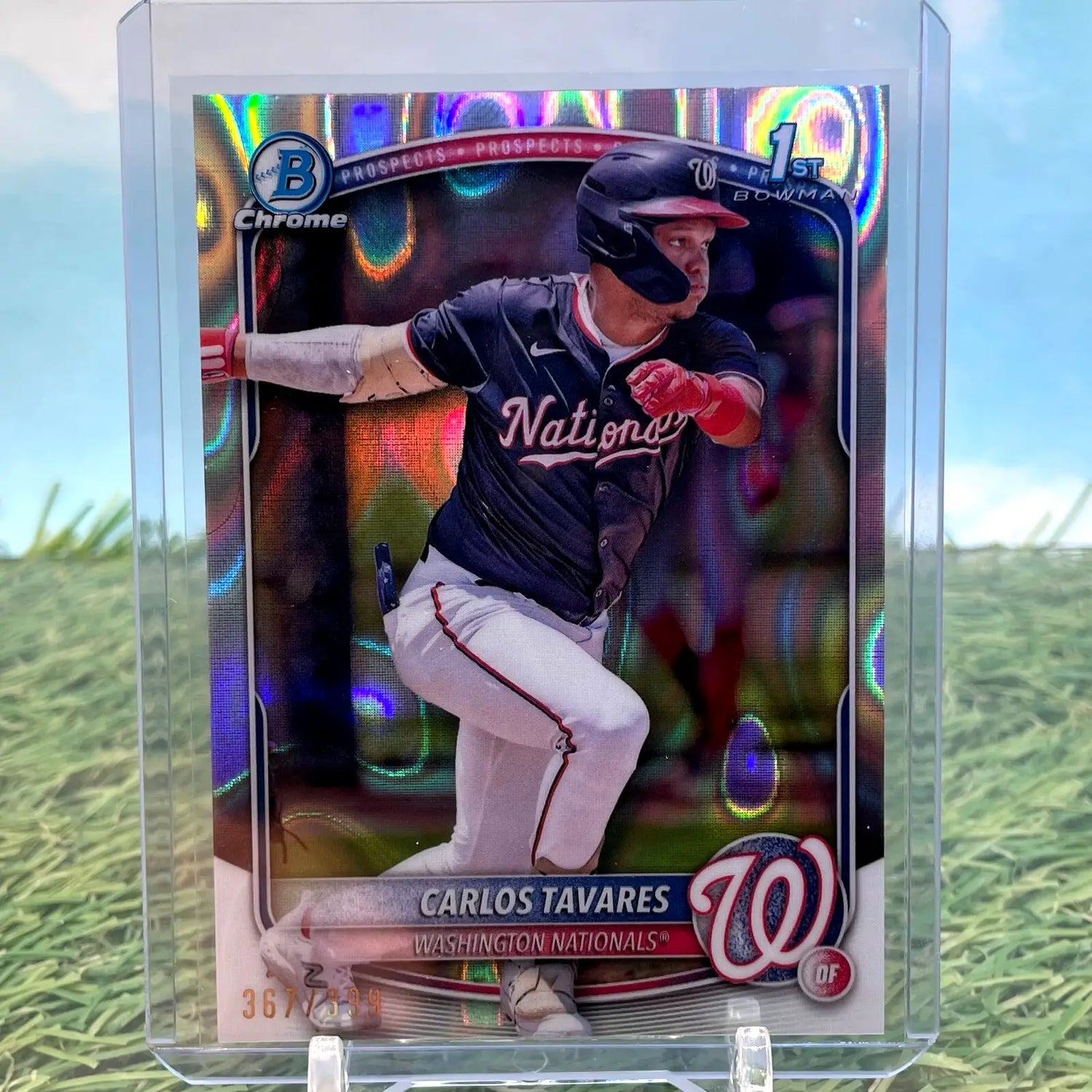 Carlos Tavares Bowman Chrome Baseball card, 2025 Bowman Chrome baseball first Lava Refractor