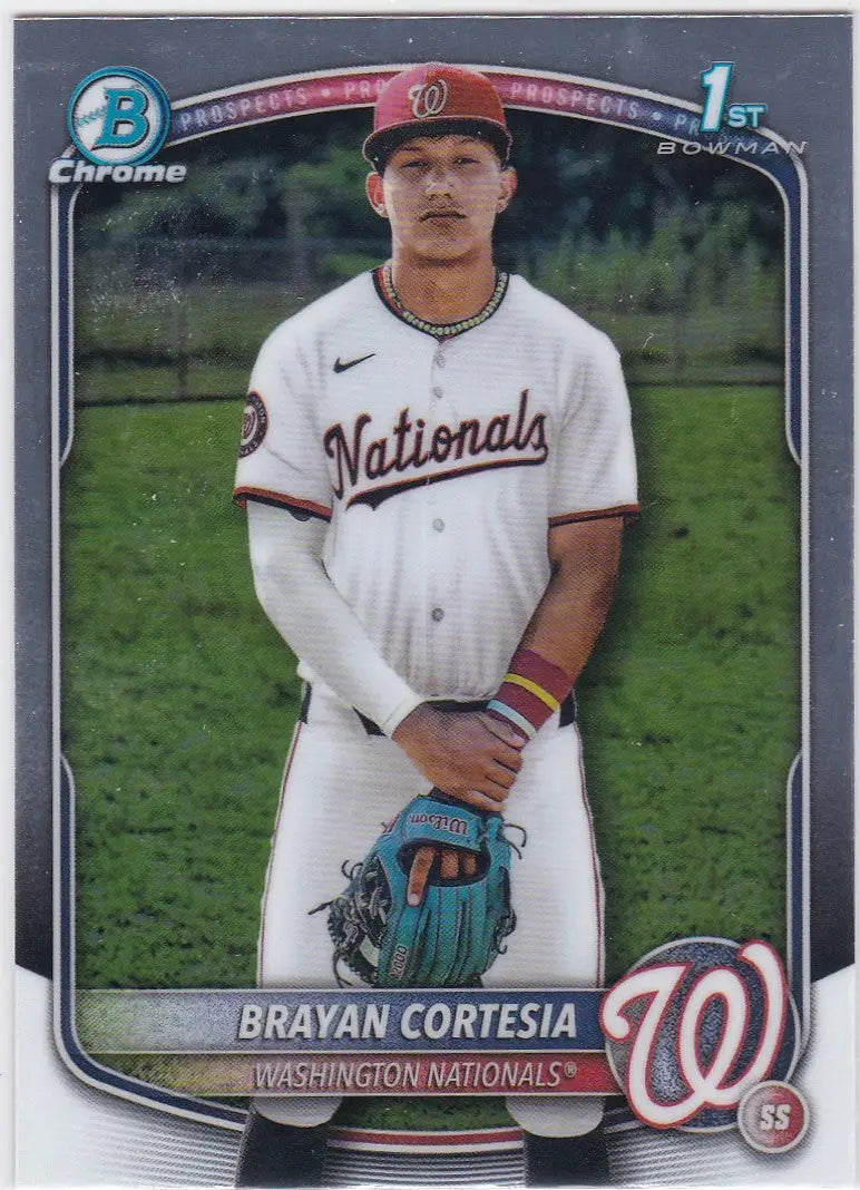2025 Bowman Chrome Brayan Cortesia 1st Bowman Washington Nationals trading card