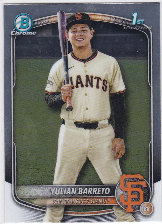 Baseball trading card of Yulian Barreto 1st Bowman San Francisco Giants