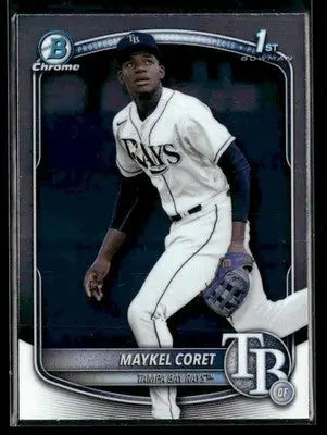 2025 Bowman Chrome Maykel Coret Tampa Bay Rays baseball trading card image