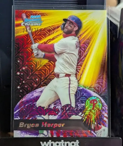 2023 Bowman Chrome Bryce Harper trading card numbered 24/250, collectible baseball card