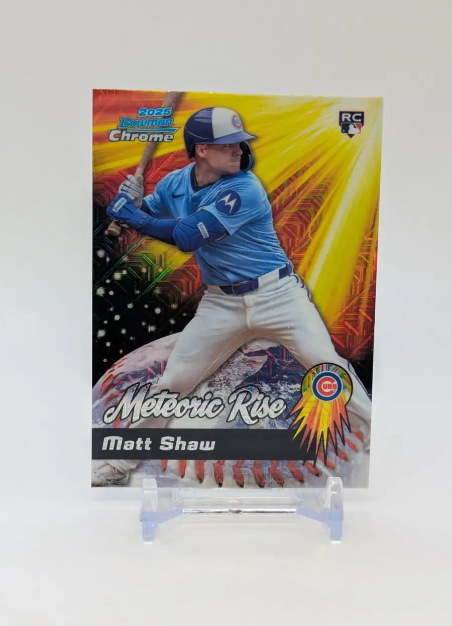 2025 Bowman Chrome Matt Shaw Rookie Meteoric Rise RC #MR-9 Cubs - Trading Card