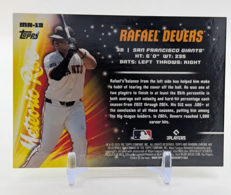 2025 Bowman Chrome Meteoric Rise MR-13 Rafael Devers /75 San Francisco Giants - Trading Card