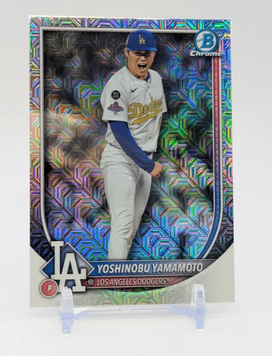 2025 Bowman Chrome Yoshinobu Yamamoto #76 Chrome Mojo Refractor