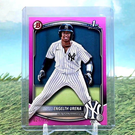 Collection of Bowman Engelth Urena rookie card for New York Yankees season