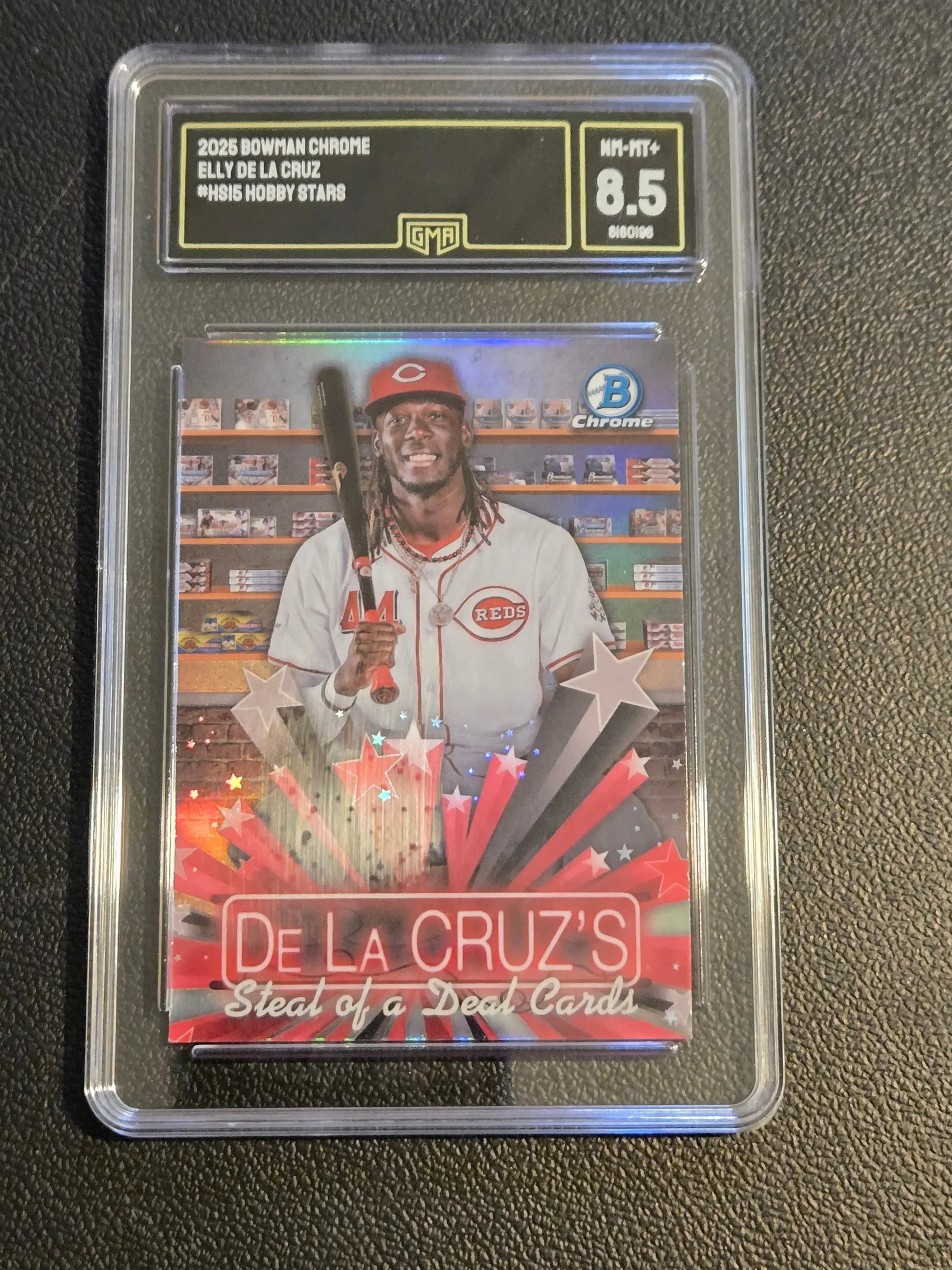 Graded Elly De La Cruz Bowman Chrome baseball card from Cruz Hobby Stars collection
