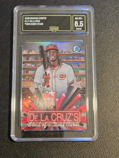 Graded Elly De La Cruz Bowman Chrome baseball card from Cruz Hobby Stars collection