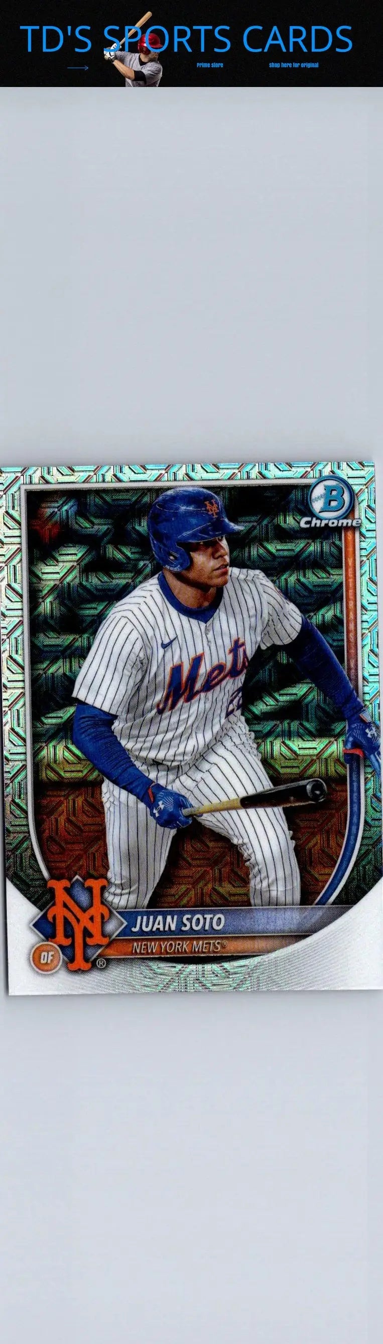 Juan Soto baseball card from 2025 Bowman Mojo Refractor collection