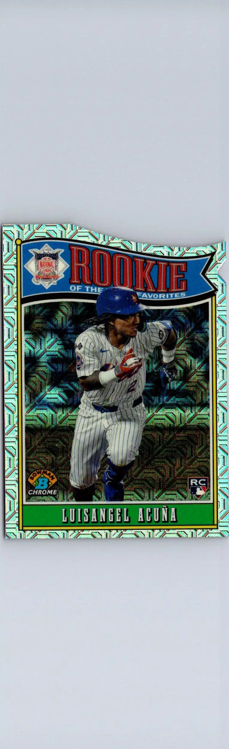 Luisangel Acuña rookie baseball card 2025 Bowman year favorites mojo refractor