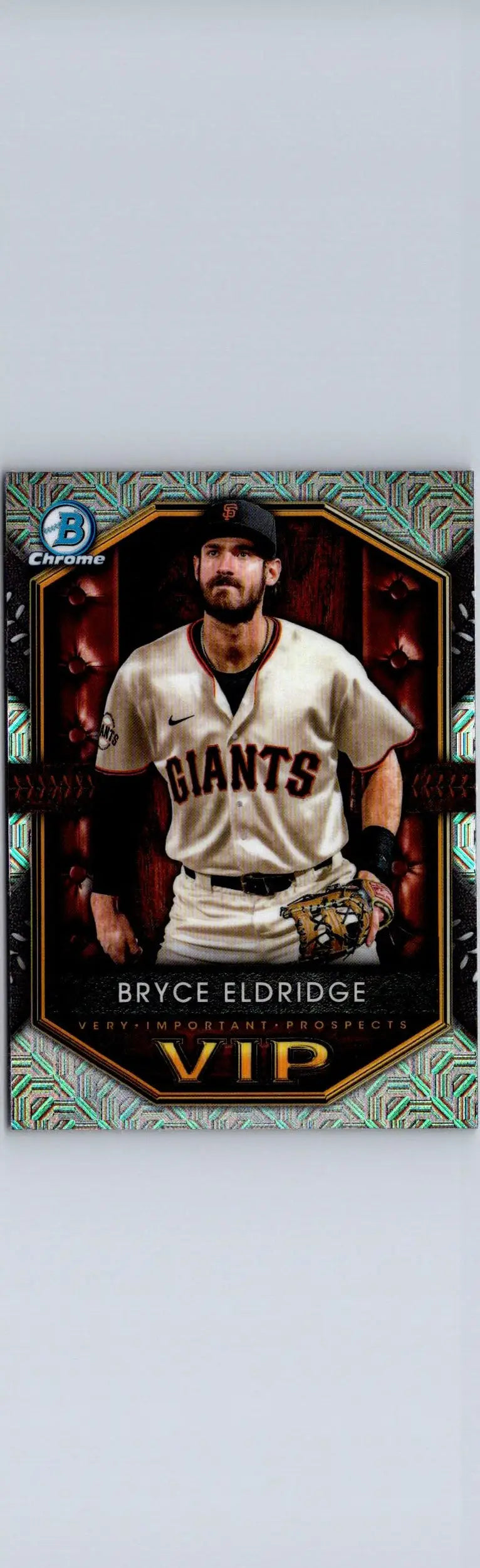 Bryce Eldridge baseball card from 2025 Bowman prospects mojo refractor series