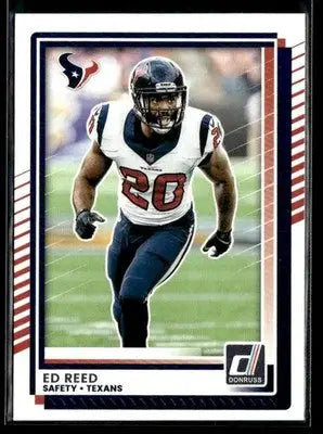 Football trading card featuring Ed Reed of the Houston Texans from 2025 Donruss series