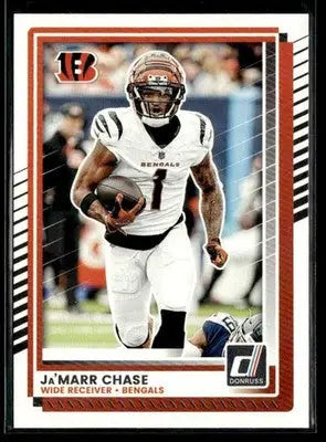 2025 Donruss Ja’Marr Chase Cincinnati Bengals football trading card display