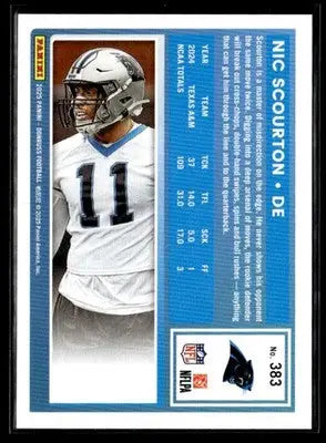 2025 Donruss Nic Scourton Rated Rookies football card Carolina Panthers product