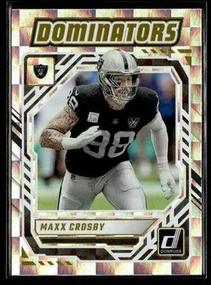 Maxx Crosby Las Vegas Raiders trading card from 2025 Donruss Dominators series