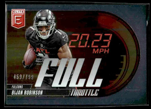2023 Bijan Robinson Panini Elite Football Card Atlanta Falcons Donruss Elite 20.23 MPH