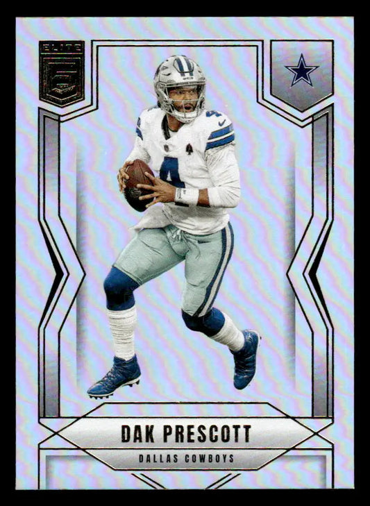 Football trading card featuring Dak Prescott of the Dallas Cowboys from 2025 Donruss Elite