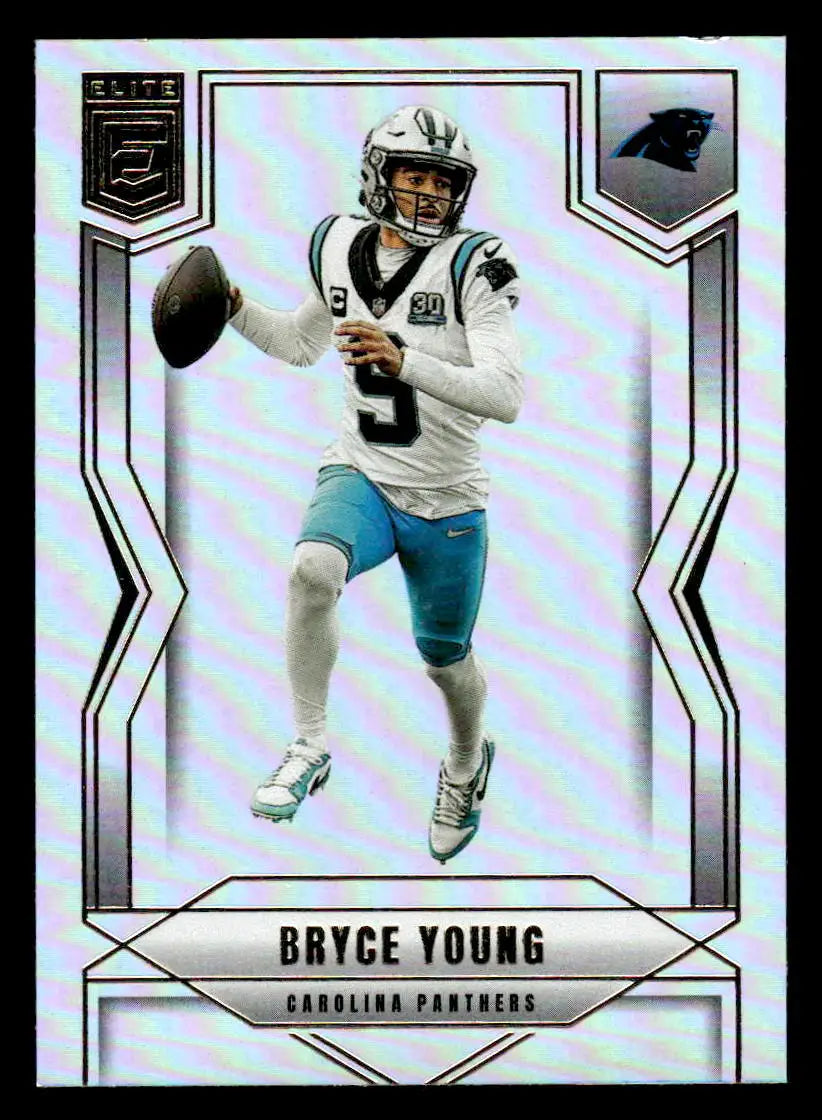 Bryce Young football card from 2025 Donruss Elite featuring Carolina Panthers player