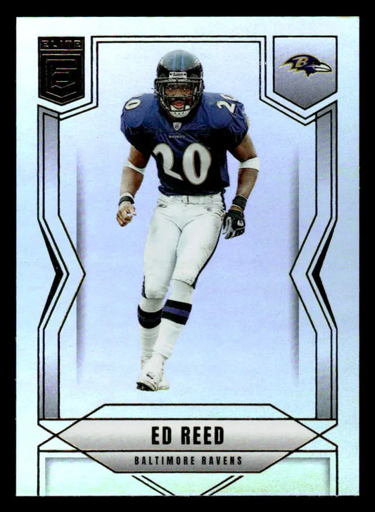 Trading card of Ed Reed in Baltimore Ravens uniform from 2025 Donruss Elite series