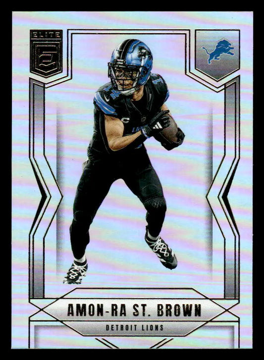 Amon-Ra St. Brown football trading card from 2025 Donruss Elite featuring Detroit Lions