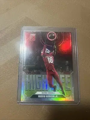 Football trading card of Marvin Harrison Jr. from 2025 Donruss Elite High Life Orange /199