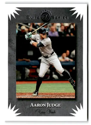 Original gloss baseball trading card featuring Aaron Judge from Donruss Elite Series