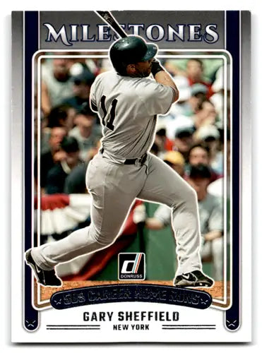 Original gloss 2025 Donruss Milestones Gary Sheffield baseball card NM-MT Yankees
