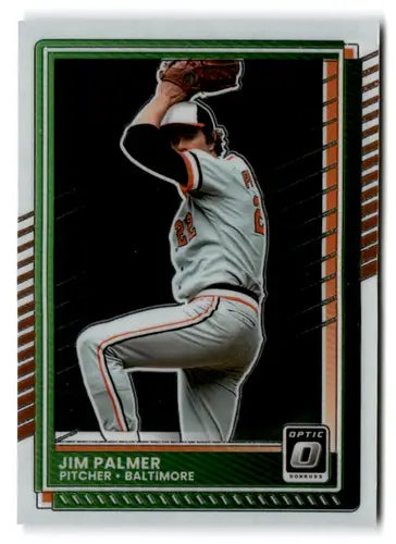 Original gloss Donruss Optic Jim Palmer baseball trading card in pitching pose