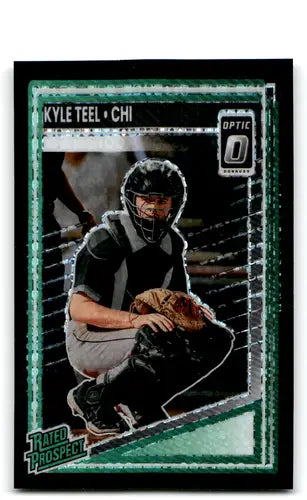 Baseball card from 2025 Donruss Optic Circles series featuring Kyle Teel rookie card
