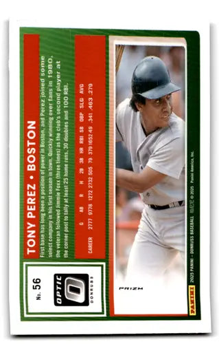 Original gloss Baseball card from Donruss Optic Circles series featuring Tony Perez