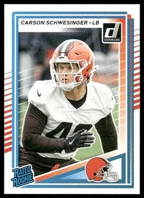 2025 Donruss Rated Rookie Carson Schwesinger #392 Football - Football Trading Card
