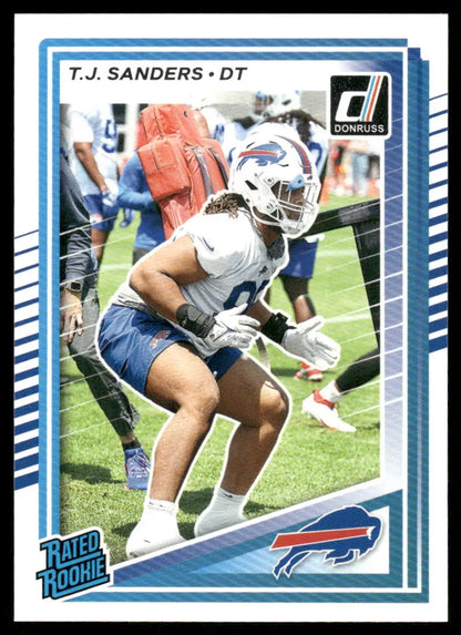 2025 Donruss Rated Rookie T.J. Sanders #351 Football - Football Card
