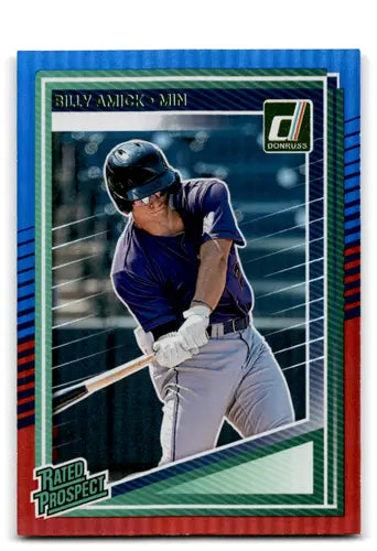 Original gloss baseball trading card featuring Billy Amick from Donruss Red series