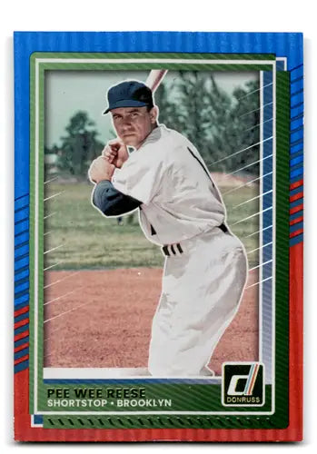Original gloss Pee Wee Reese baseball card from 2025 Donruss Red and Blue series