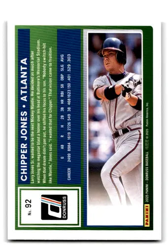 Original gloss 2025 Donruss Rockets Chipper Jones baseball card Braves ID 78568