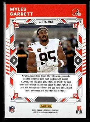 Myles Garrett 2025 Donruss Elite Series football trading card Cleveland Browns collectible