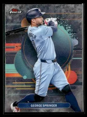 Baseball trading card featuring George Springer from the Toronto Blue Jays 2025 Finest series