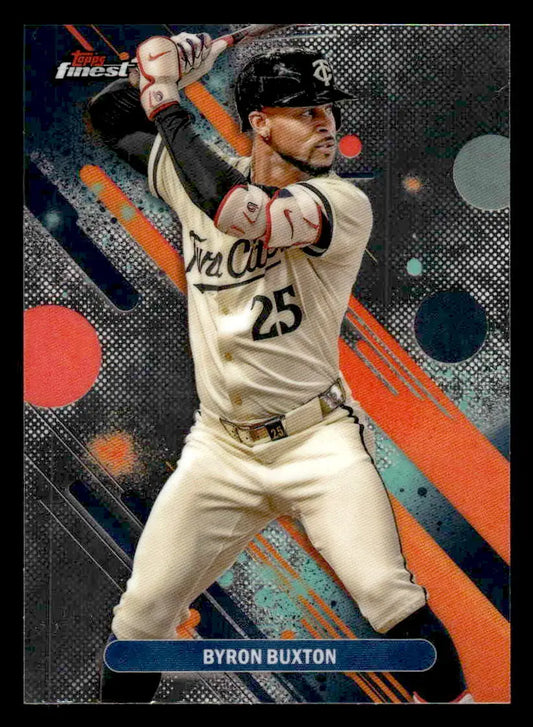 Baseball trading card featuring Byron Buxton of the Minnesota Twins from 2025 Finest #91