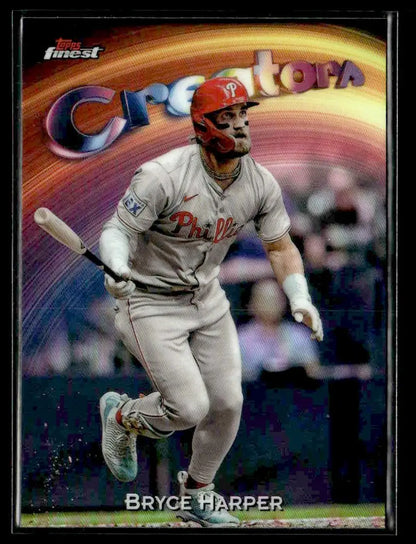 Bryce Harper Phillies trading card 2025 Finest Creators Refractor featuring Philadelphia Phillies