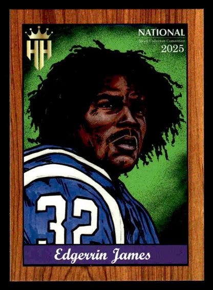 Humongous Hoard Edgerrin James Indianapolis Colts collectible football card featuring vibrant illustration
