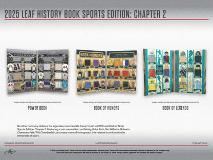 2025 Leaf History Book Sports Edition: Chapter 2 Hobby Box | Columbia Sports Cards