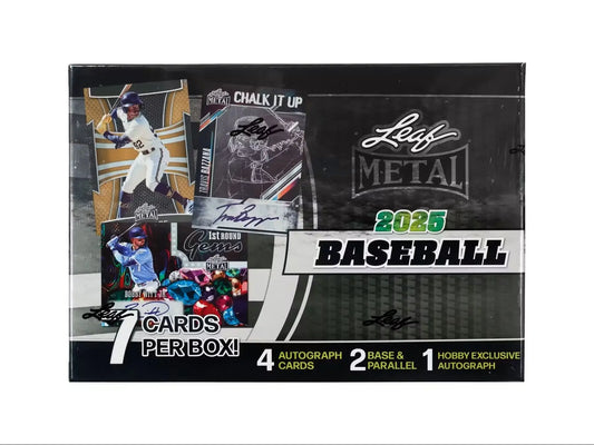 Sealed 2025 Leaf Metal Baseball Hobby Box with autograph and parallel cards from Columbia Sports Cards