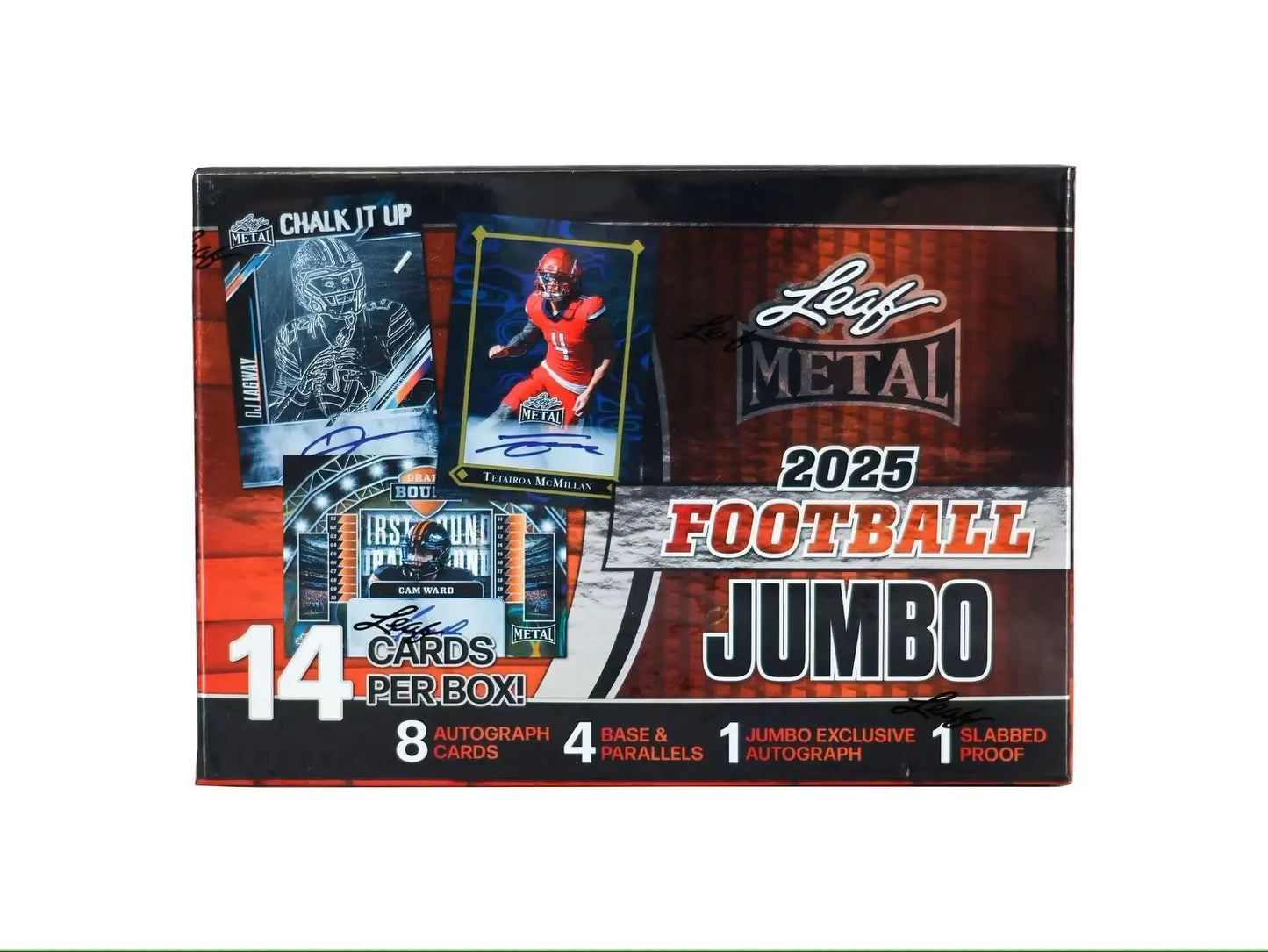 Metal football card in the 2025 Leaf Metal Football Hobby Jumbo Box