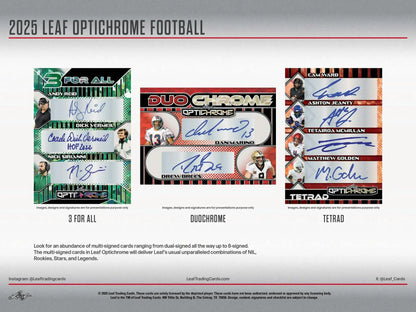 2025 Leaf Optichrome Football Hobby Jumbo Box | Columbia Sports Cards - Sports Card Hobby Boxes