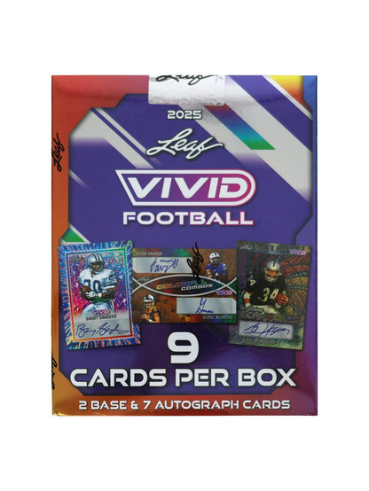 2025 Leaf Vivid Football Hobby Box | Columbia Sports Cards