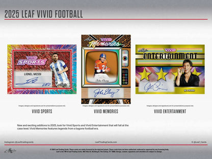 2025 Leaf Vivid Football Hobby Jumbo Box | Columbia Sports Cards - Sports Card Hobby Boxes