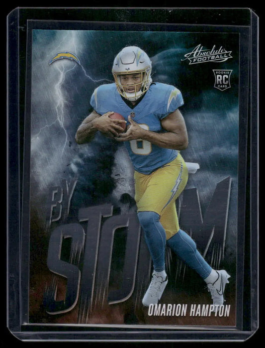 2025 Panini Absolute Football By Storm Omarion Hampton #12 RC Football - Football Card