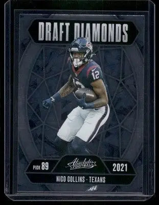 2025 Panini Absolute Football Draft Diamonds Nico Collins #DD-NCS Football - Trading Cards