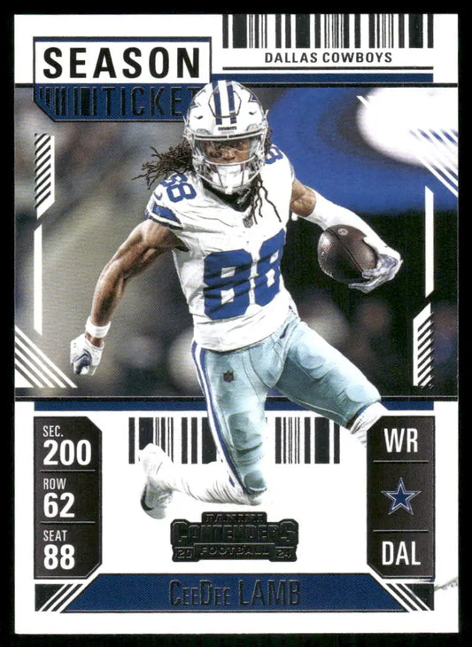 Football CeeDee Lamb trading card from Panini Contenders Football series