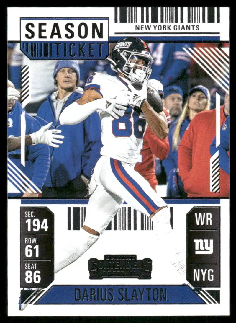 Panini Contenders Football Darius Slayton trading card from 2025 Panini Contenders Football