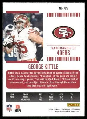 George Kittle football card from 2025 Panini Contenders Football product